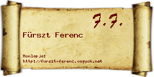 Fürszt Ferenc névjegykártya